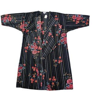 Lularoe SHIRLEY L Long Open Duster Kimono Cover Up Floral Made In USA